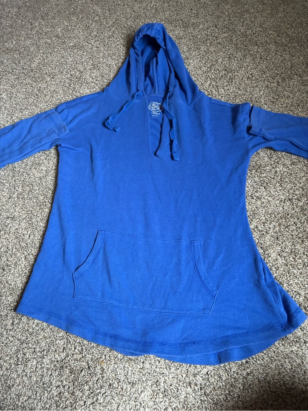 SO Royal Blue Hooded Women's Pullover Tunic